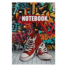 College-wrapper in the integrated cover, A5, 64 sheets, red sneakers, block in a cage, glossy lamination