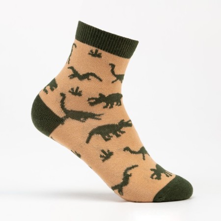 Children's socks "dinosaurs", beige color, size 18-20