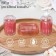 A set of accessories for the bathroom "stripes", 3 items (soap dish, soap dispenser, glass), red color