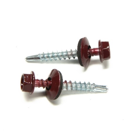 Roofing screws 4.8x35 mm, RAL3005 BORNT color, 250 pcs.-1