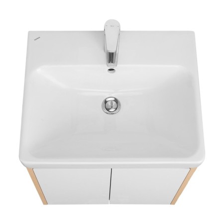 Tumbling under the Aquaton sink Scandil Doors, 55 cm, white gloss color, oak Verona-3