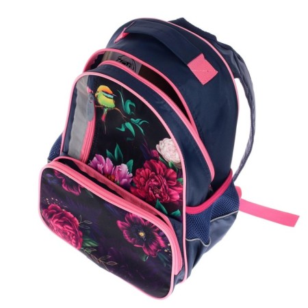 School backpack, 37 x 26 x 13 cm, ergonomic back, calligrata orth "flowers"-13