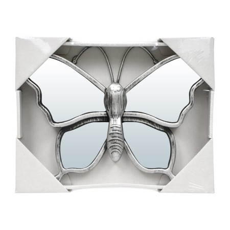 QWERTY mirror "Butterfly", decorative, 25x25 cm, silver color-1