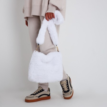 Bag Cross-Bodi with a zipper, white color-7