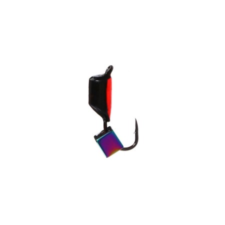 Mormyshka column black, red abdomen + chameleon cube, weight 0.9 g-1
