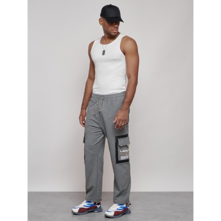 Sports male pants, size 48, gray color-5