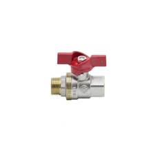 Кран шаровой Aquasfera Euro 1005-01, 1/2", PN 40, наружная резьба, бабочка, латунь, никель