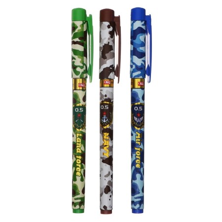 Gel pen 0.5 mm, black rod, case with a drawing "Millitari" (barcode on a piece)-5