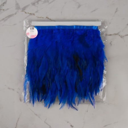 Braid with feathers of a rooster, 10-15 cm, 5 ± 0.5 m, blue color-5