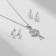 Set of 5 items: 4 pairs bubbles, pendant "ballerina", white color in silver, 43 cm