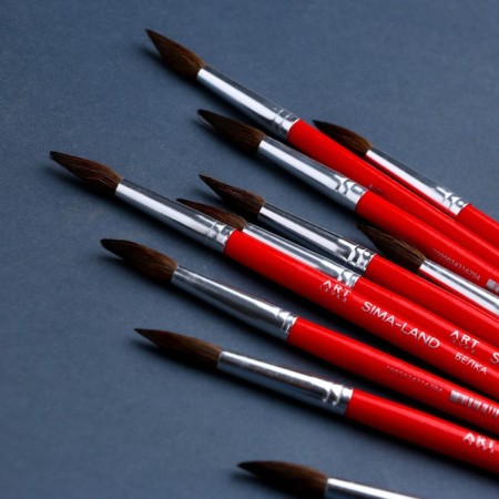 Brush for drawing from hair protein Round No. 9 short handle-2