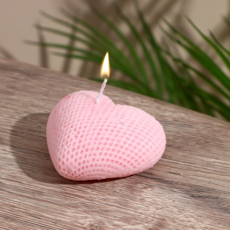 Candle "Heart in a net" 4x6x3 cm, soy wax, mix-1