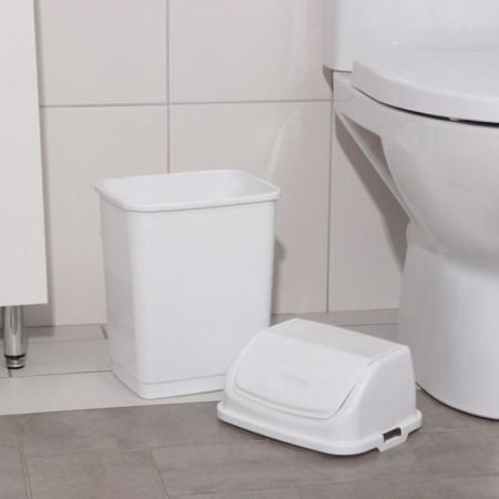 Garbage bucket "Camellia", 8 l, white color-1