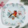 Plate flat New Year's expensive attention "bullfinch", 20 cm, glass