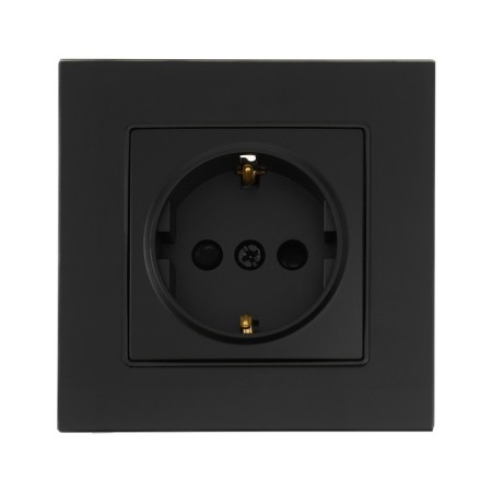 Single Tot Glossy Glass, 16 A, hidden, with salary, glass, black-2