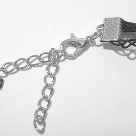 Set 2 subjects: chocker, tint for the lip "Wine" Girl Boss, black and white color in silver, 30 cm-3