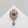 Brooch "Empress" Baroque, white-gray color in gold