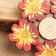 Hot “red-yellow flower” stand, 12x12 cm, wood mix
