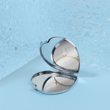 Folding mirror, 7 × 6 cm, silver color-3