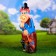 Garden Figure "Baba Yaga with a Crone" 55x28cm