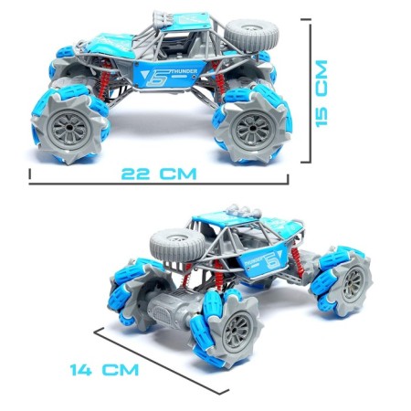 Radio-controlled machine "Jeep-Akobat", 4WD, gesture control, operates on the battery, blue color-1