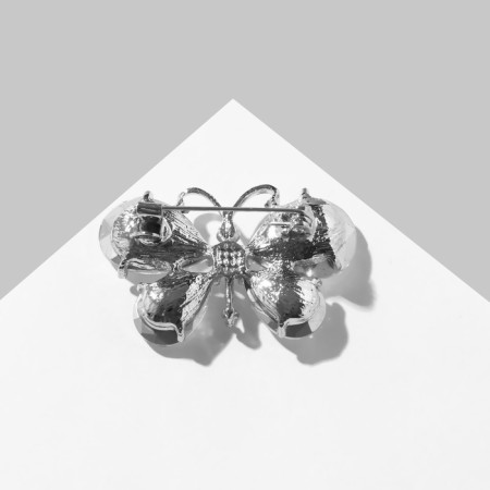 Brooch "Butterfly" Anfas, white color in silver-1
