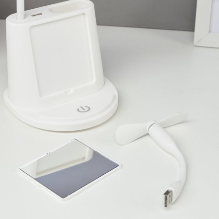 Table lamp with a mirror 91023/1 LED 5W USB AKB 3 mode Dimmer white 12x10.5x43 cm Risalux 473-5