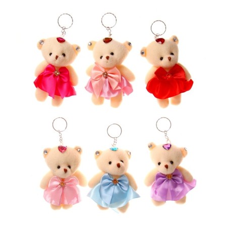 Suspension "Bear in a skirt with a bow", color mix-3