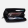 Male purse with zipper, department for bills, for maps, for coins, black color