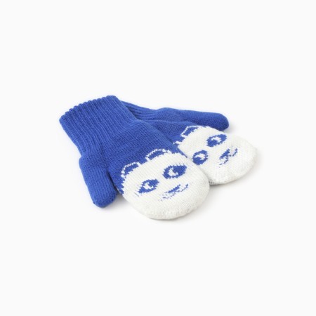 Double children's "Bear" mittens, blue color, river 16