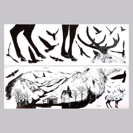Stick 3D Interior Elk 90*60cm