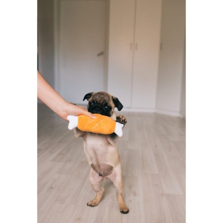Dog toy "Soft Bone" with a squeak, 19 cm, orange-7