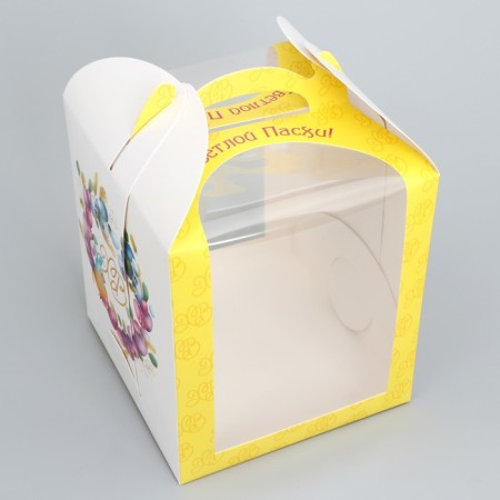 Box for cake, confectionery packaging, Easter, 15 x 15 x 18 cm-2