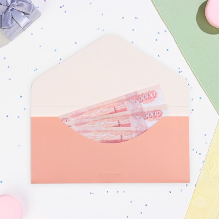 The envelope for the money "for the dream" gold on pink, embossing, 16.5 x 8 cm-1