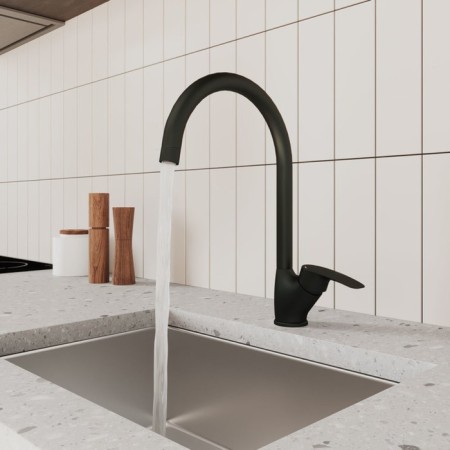 MILARDO RORA RORBL0JM05 kitchen mixer, 222 mm pouring, black matte-2