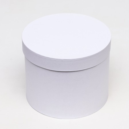 The box is round, white, 25 x 20 cm-1