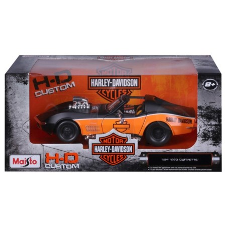 MASTO DIE-CAST Harley-Davidson 1970 Corvette, 1:24, Black-Orange color-10