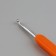 Knitting hook, bilateral, with silicone handle, d = 4/6 mm, 13.5 cm, orange color