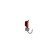 Mormyshka column black, red abdomen + cube silver, weight 0.9 g