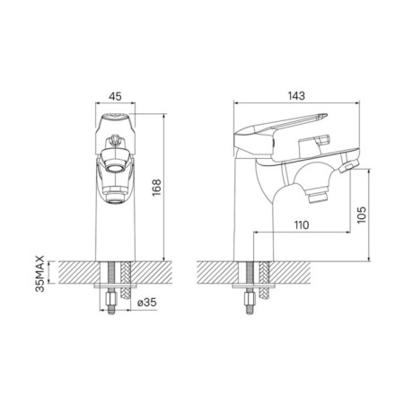 IDDIS Torr Torsb107 bathtub mixer, one -sided, with ceramic saboteur, chrome-5