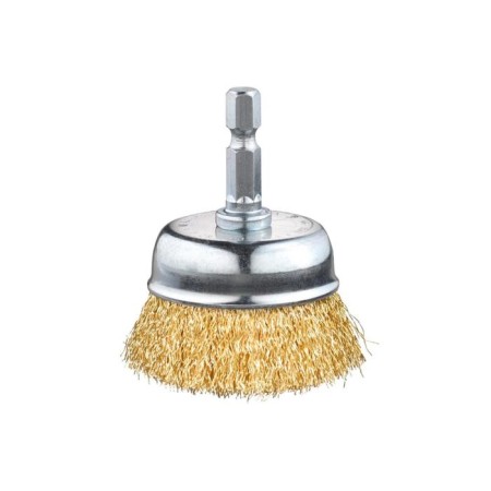 Cup brush for the drill KWB, D = 50 mm, brass, soft, shank d = 6 mm