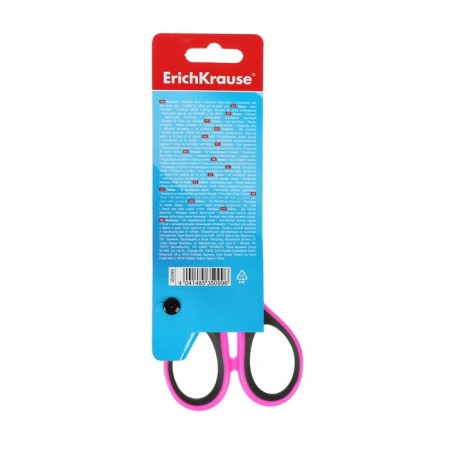 Scissors Erichkrause Standard+, 17 cm, with improved double sharpening, handles with anti -slip rubber inserts, mix-14