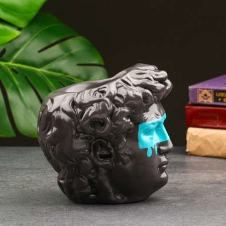 Kashpo - organizer "David's head, large" gray, turquoise, 16 cm-4