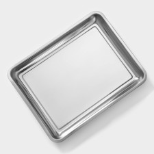 Stainless steel tray, 44.5 × 35.5 cm, thickness 1 mm, silver color
