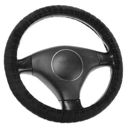 Braid to the steering wheel Torso, velor, size 38 cm, black