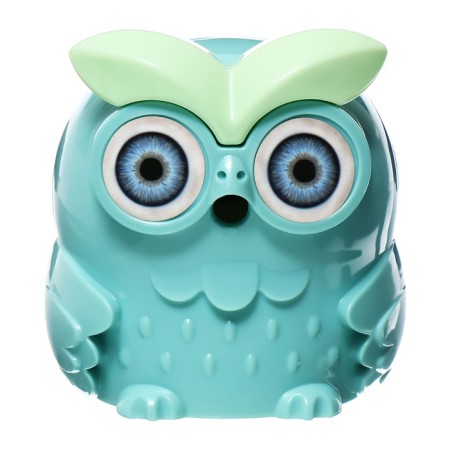 Mechanical sharpener with container owl green-2