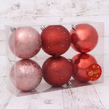 Set of balls Plastic D-8 cm, 6 pcs "Cloud Assorted Falter"-1