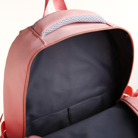 School backpack from textiles on lightning, 7 pockets, pink color-5