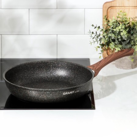 Granit Ultra Original, D = 28 cm, plastic handle, anti -stick coating, black color-5
