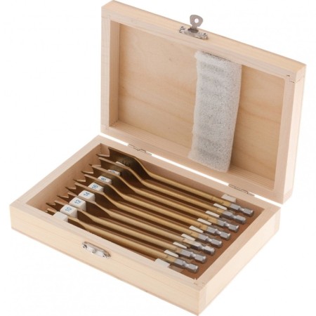 Set of drill Matrix, feather, on wood, 10-12-14-16-18-20-22-25 mm, wooden case